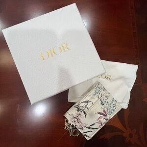 Lady Dior Freesia Card Holder In Millefiori Printed Lambskin